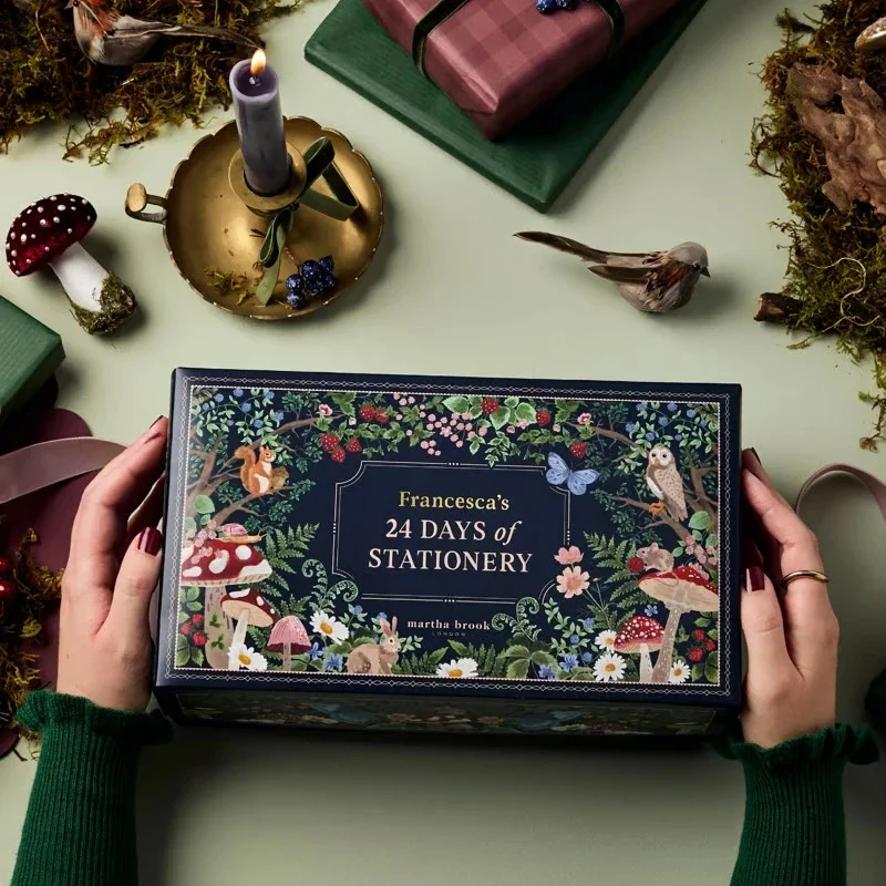 الشتاء الغابات عيد الميلاد العد التنازلي تقويم القدوم 24 يوما القرطاسية تحصيل مجموعة للأطفال والمراهقين عطلة مكتب ديكور #1