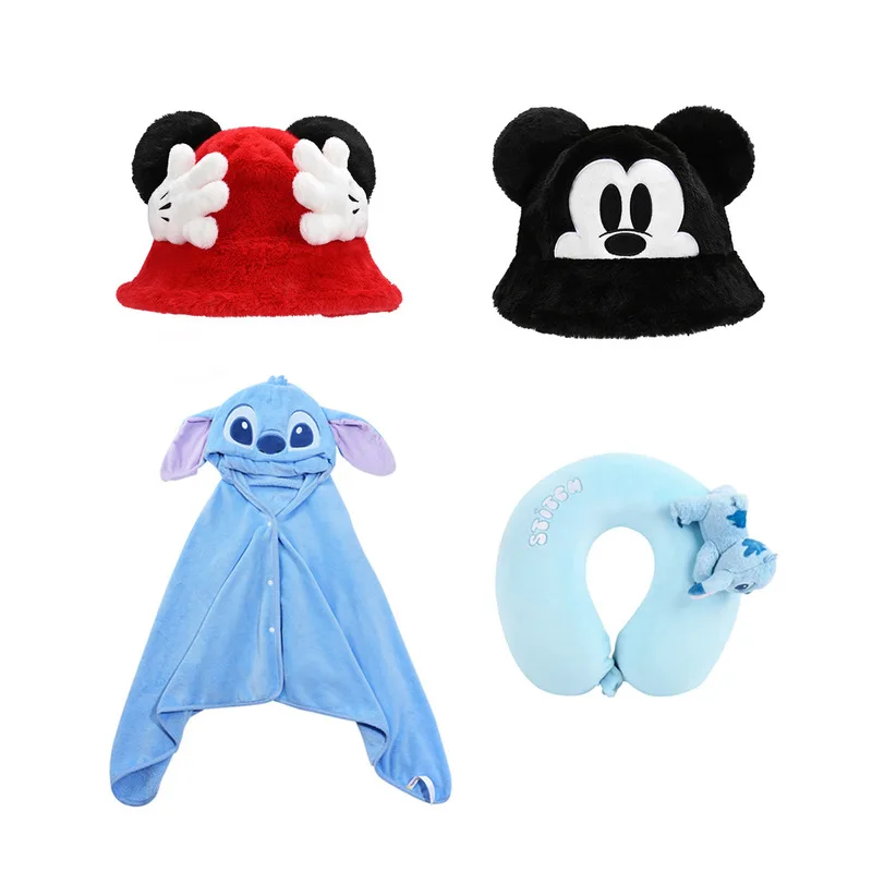 

Disney Genuine Shi Diqi Hooded U-Shaped Pillow Hooded Blanket Mickey Plush Hat Plush Winter Birthday Gift.