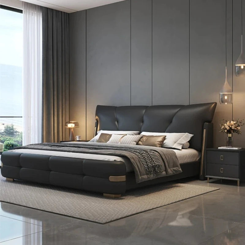 Decoration Headboard Double Bed Queen Design Twin King Size Double Bed Luxury Wood Modern Letto Matrimoniale Bedroom Furniture