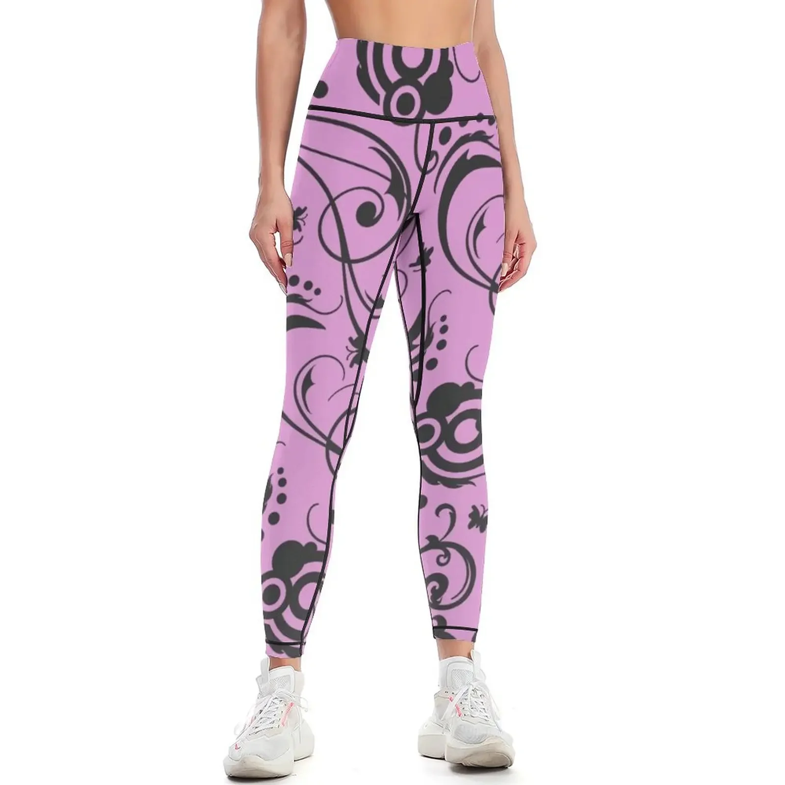 

Black and Pink Ink Markers Leggings sports woman gym for fitness Fitness woman Women sports Womens Leggings