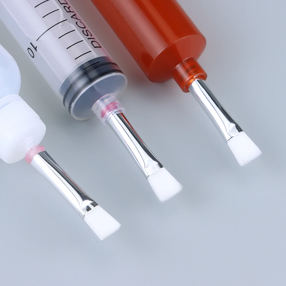 5 adet 7-8mm düz ağız yumuşak fırça iğne dağıtım enjeksiyon iğnesi hassas akıtma makinesi tutkal kaplama iğne