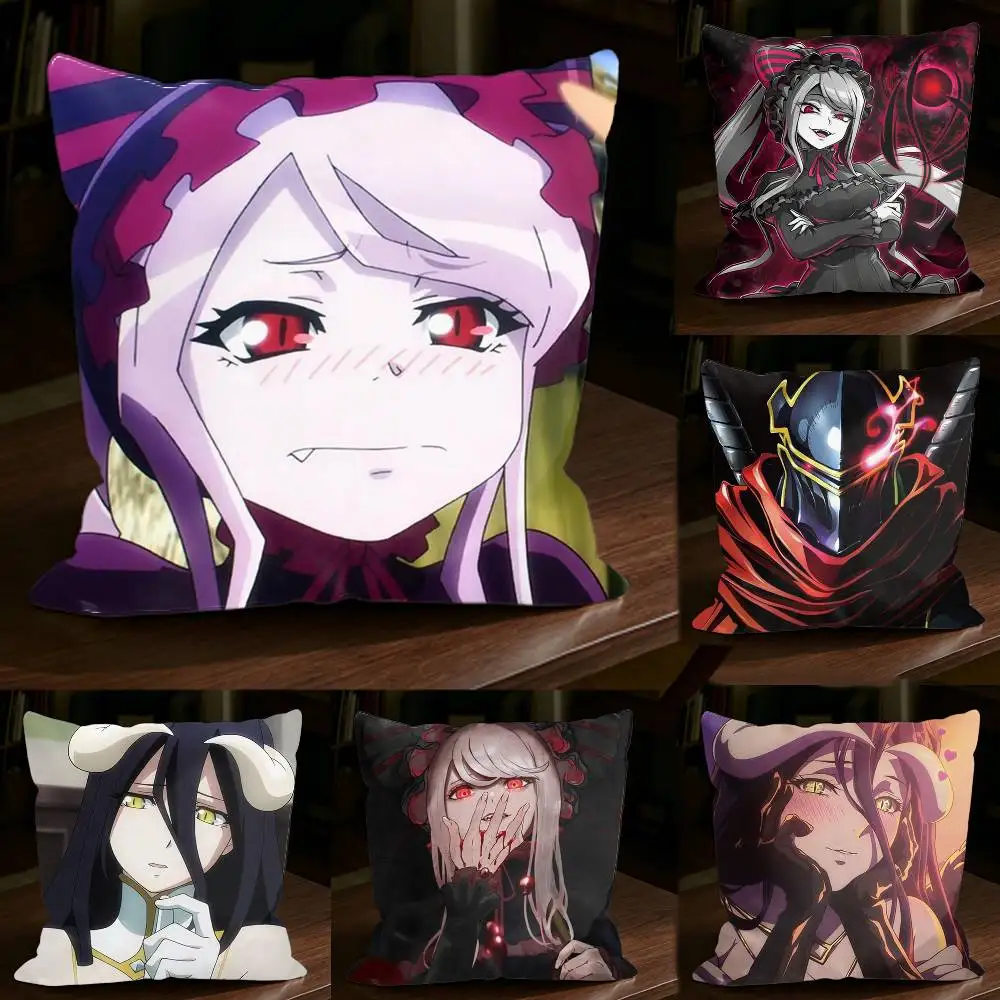 

O-Overlord Ainz Anime Merch Square Sofa Pillow Cover Solid Color Living Room Home Decor Cushion Case