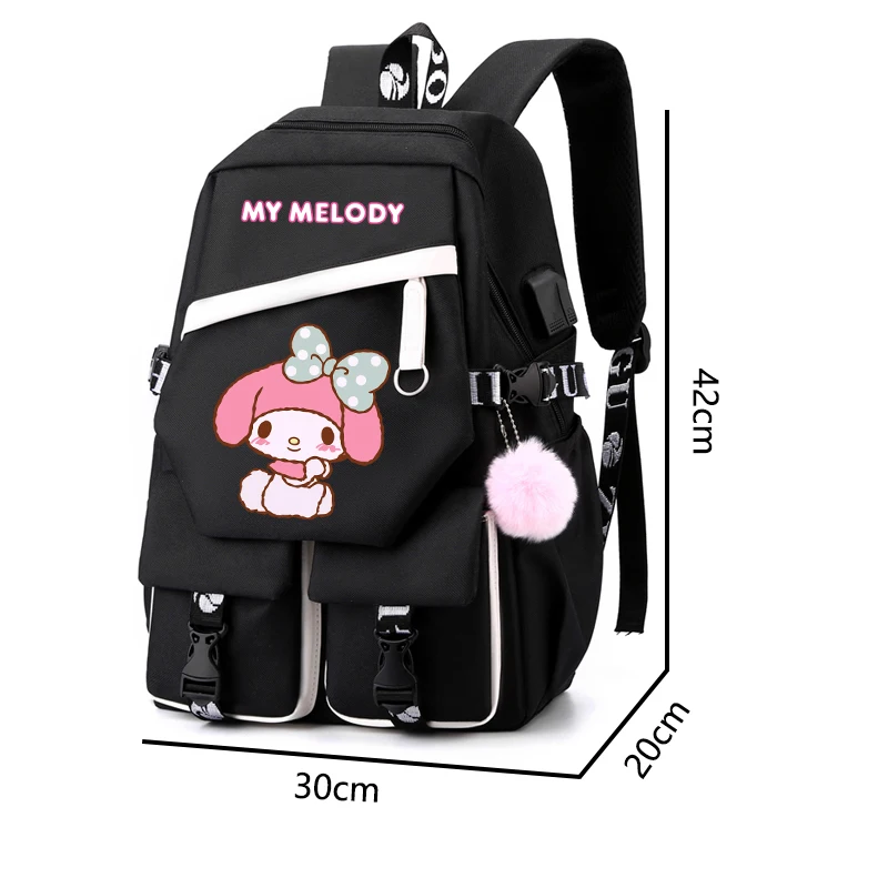 My Melody Plecak Dziewczynka Chłopiec Powrót do szkoły Plecak Nastolatki Student Mochilas Cartoon Tornister Kobiety Plecak Anime Torba podróżna