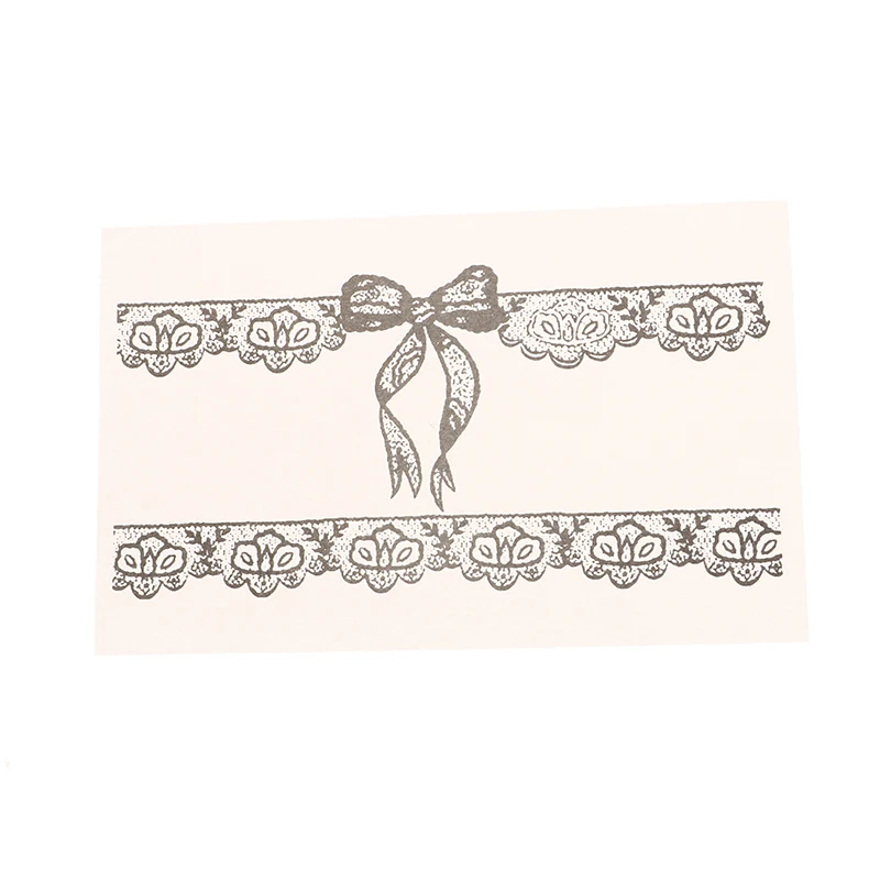 Lace Bow Herbal Juice Tattoo Stickers Half Arm Chest Waterproof Temporary Tattoos Fake Sexy Collarbone Hotwife