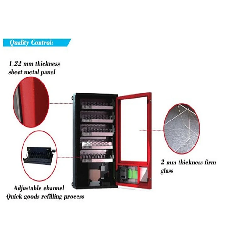 Most Popular Small Vending Machine With Coin Acceptor With 5 Displays Food Snack And Drink Automatic Vending Machine