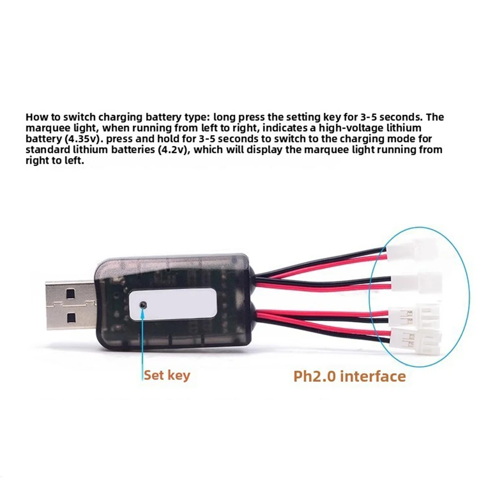 RC Helicopter Charging USB Battery Charger RC Helicopter Power USB Battery Charger As Shown Four Independent Charging Outputs