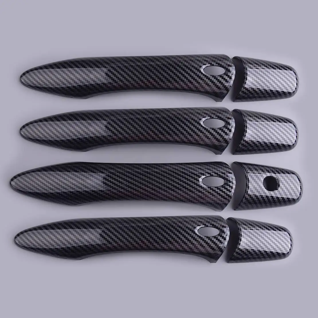 8pcs/set Exterior Door Handle Cover Trim With 4 Smart Key Hole Fit for Infiniti QX80 SUV 2014 2015 2016-2024 Carbon Fiber Style