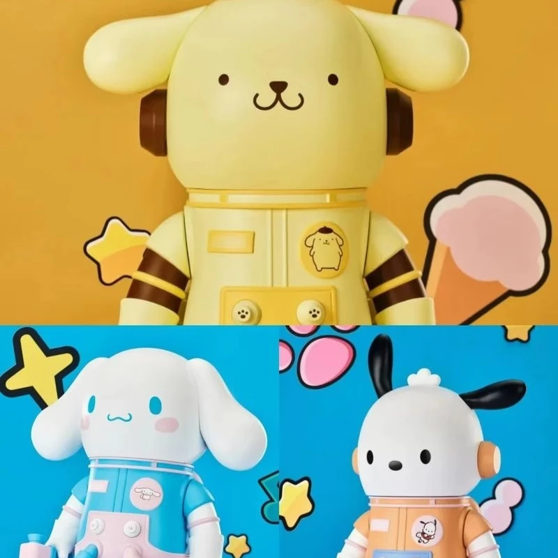 400% estatueta moda em estoque autêntico mega espaço sanrio olá kitty melodia kuromi kawaii molly maré bonito boneca decoração caixa cega