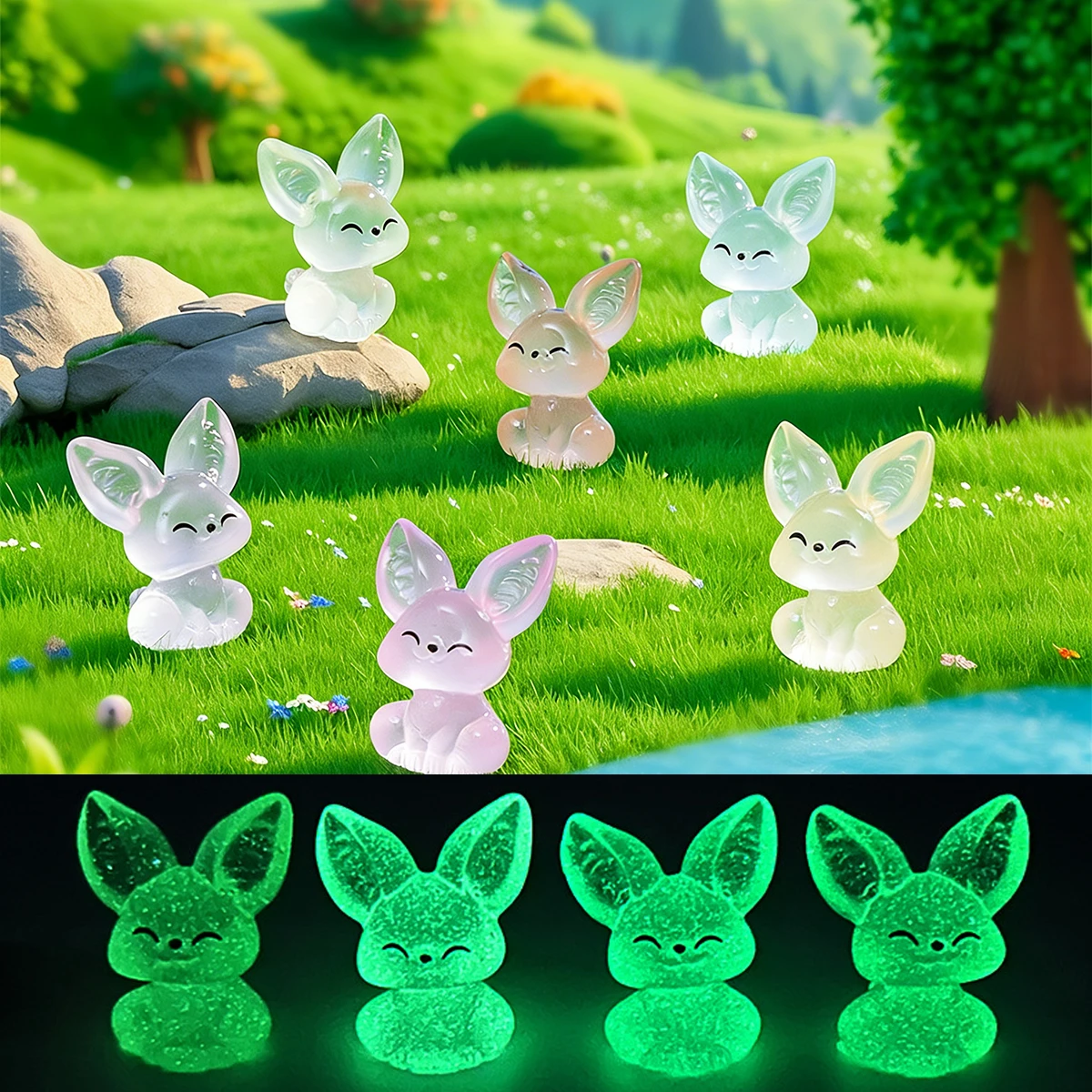 Glow In The Dark Fox Ornaments 10/20PCS Luminous Fennec Fox For Fairy Garden Night Light Decor