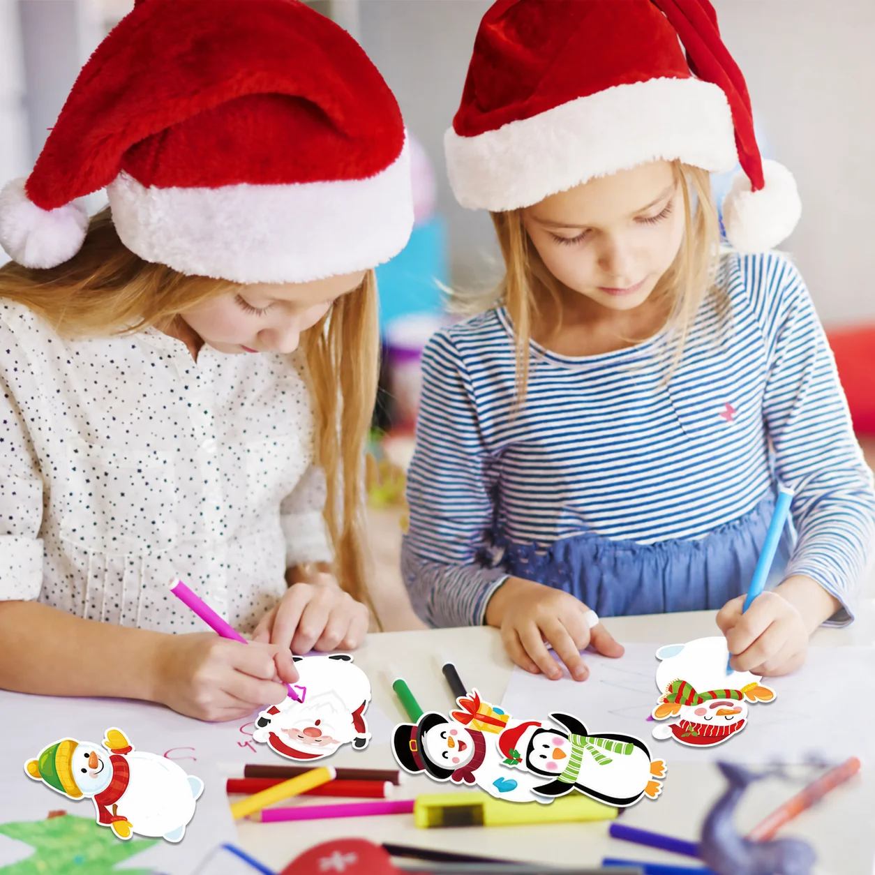 Christmas Themed Die-Cut Sticky Notes 12 Pcs Cute Designs Removable Adhesive For Journal Scrapbooking Office School Supplies