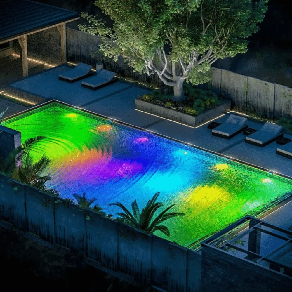 

Светодиодный светильник для солнечного бассейна с дистанционным управлением, цветной таймер RGB, уровни яркости, подводный светильник, кабель 96 см, энергосберегающий