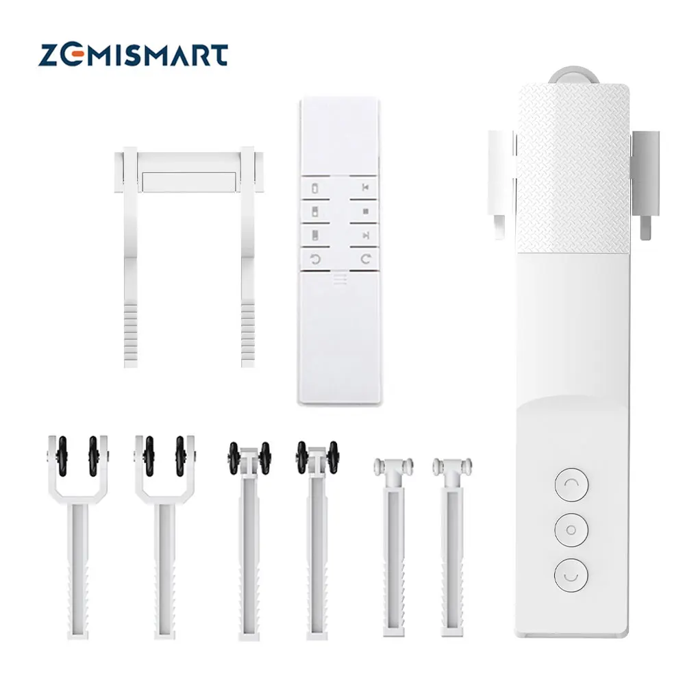 Zemismart Zigbee-controlador de cortina eléctrica, Robot recargable para varilla romana tipo I, seguimiento de cortinas, aplicación Smart Life, Alexa y Google Home