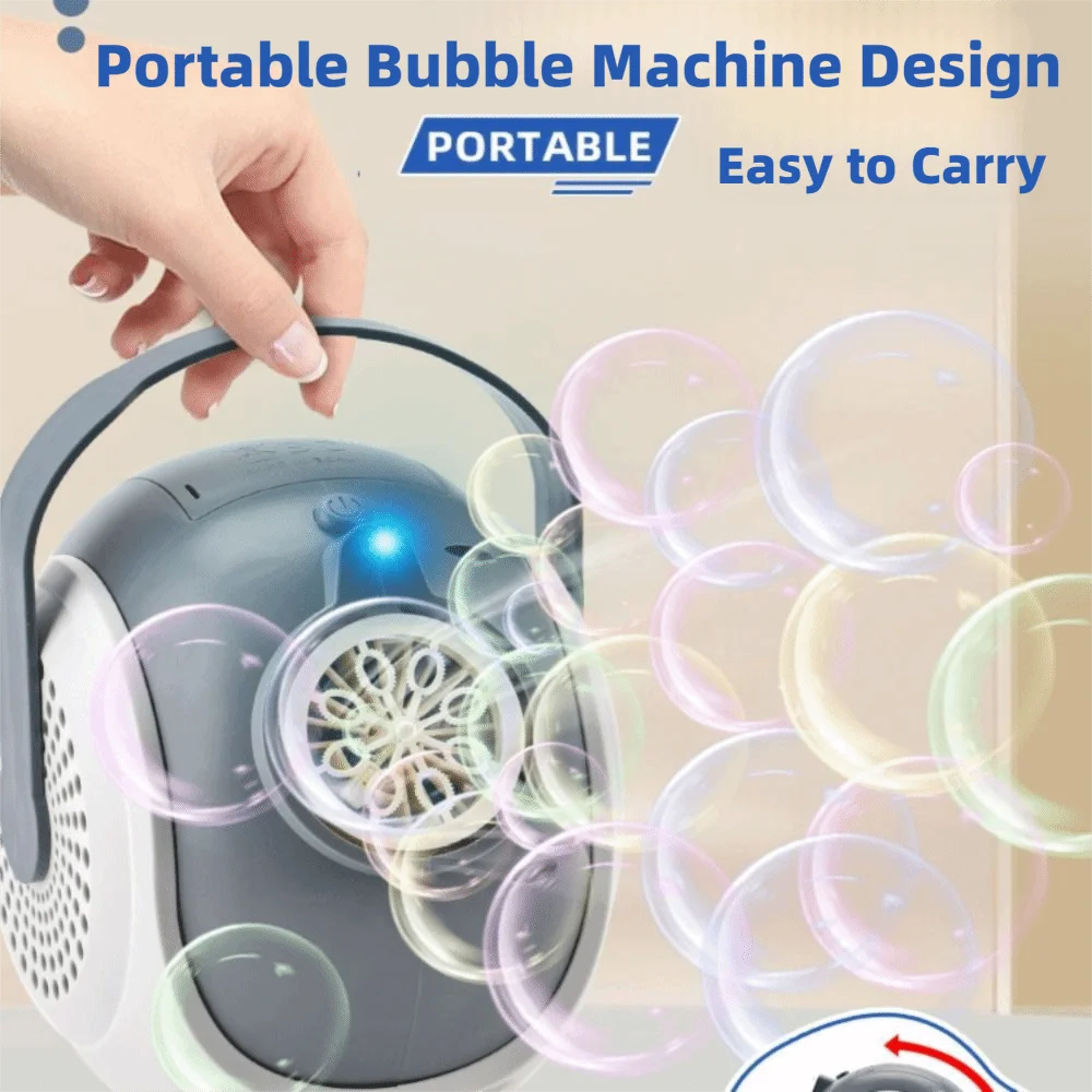 New 360° Oscillation Bubble Machine 60° Adjustment Innovative Automatic Bubbles Blower Multifunctional Bubble Toys Kid