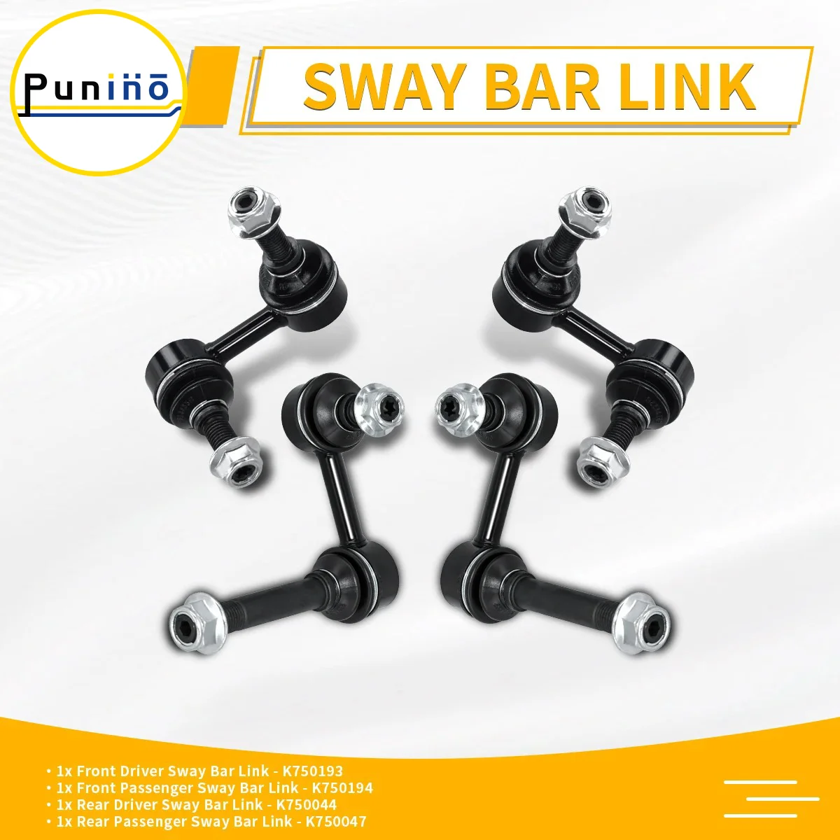 

Punino 4pcs RWD Front&Rear Stabilizer Bar End Links Kit for Infiniti G25 G35 G37 EX35 EX37 Q40 Q60 QX50 Nissan 370Z 2007-2017