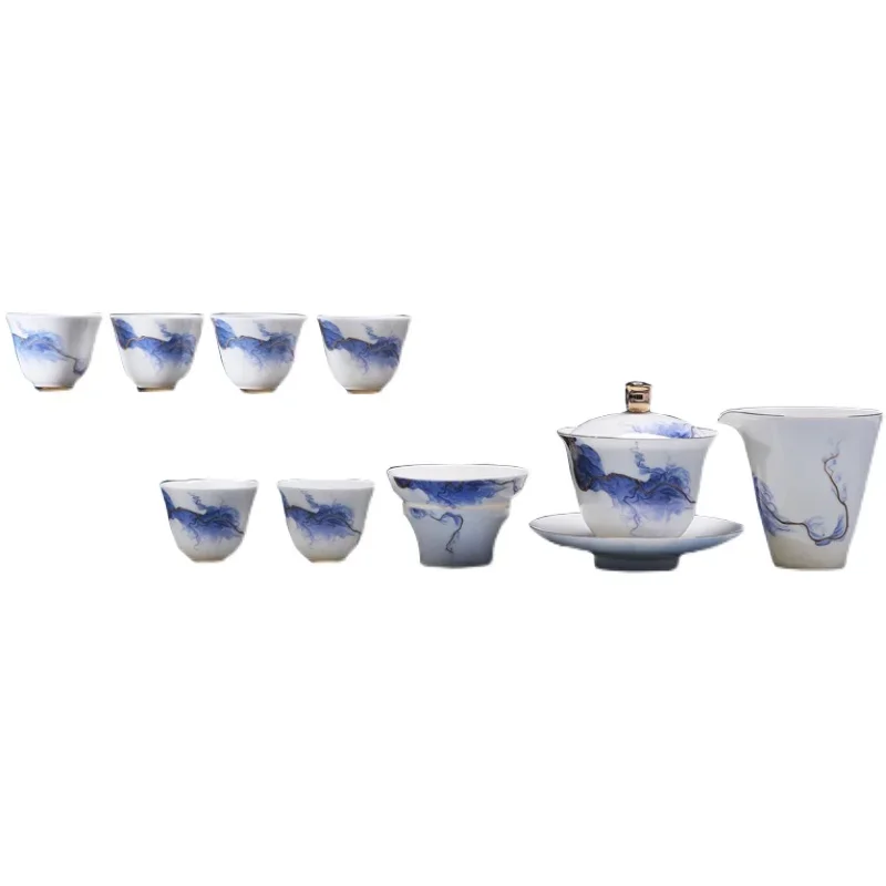 Jingdezhen Kung Fu tea set home living room ceramics last romance light luxury modern minimalist small gift box.