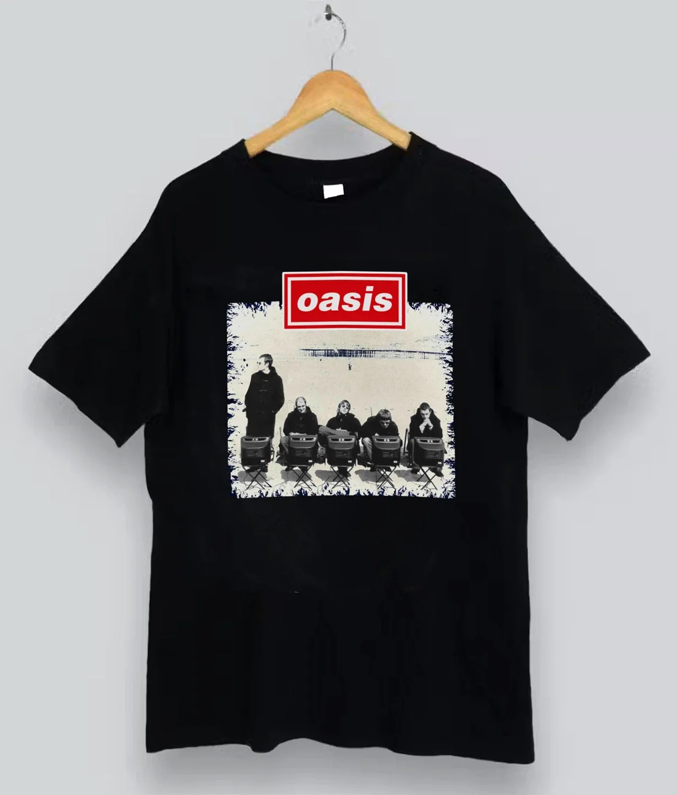 2025 واحة أيرلندا ثلاثي الألوان شعار غالاغر براذرز صور محبوبة ومطروعة على الوجهين للجنسين تي شيرت Ins Y2k العلامة التجارية الجديدة الساخنة #2