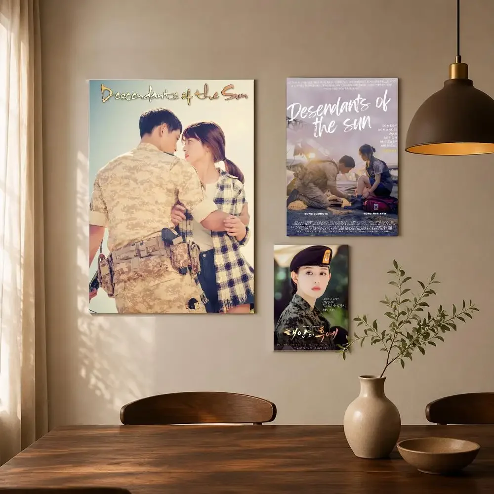 Teleplay D-Descendants Of The Sun Poster Self-adhesive Living Room Bedroom Party Bar Decor Moisture-proof Fade-resistant HD