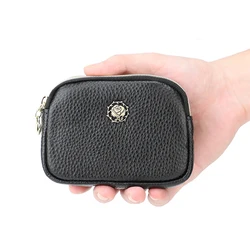 Senorita Fashion Genuine Leather Women Coin Purse Double Zipper Small Purse Wallet