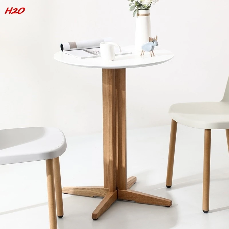 H2O Walnut Round Table Raw Wood Dining Table Fashion Reception Room Reception Cafe Milk Tea Shop Meeting Room Table Hot New