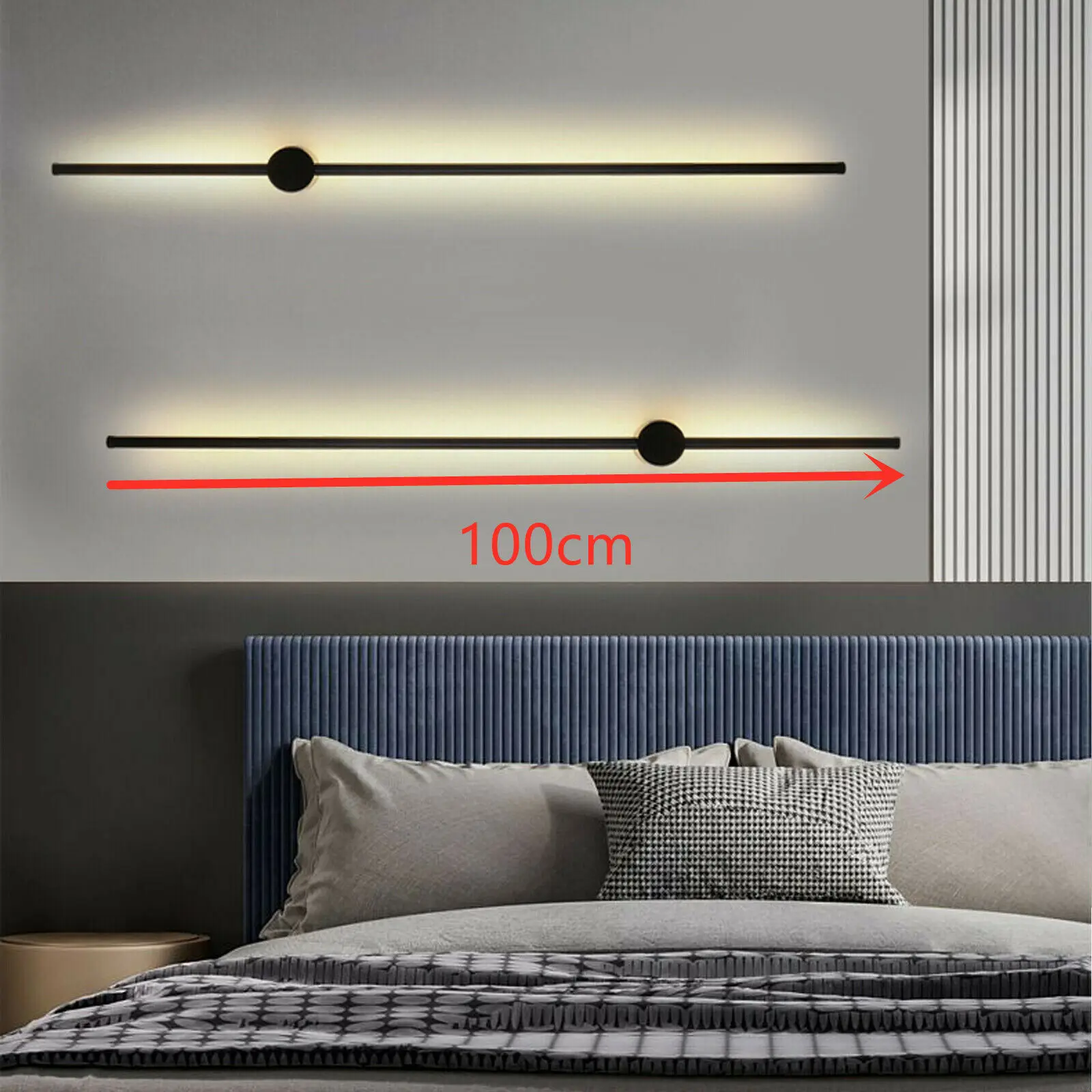 Modern Long Strip Led Wall Light Integrated Led Linear Wall Lamp Acrylic Lampshade Bedroom Dining Room Decor