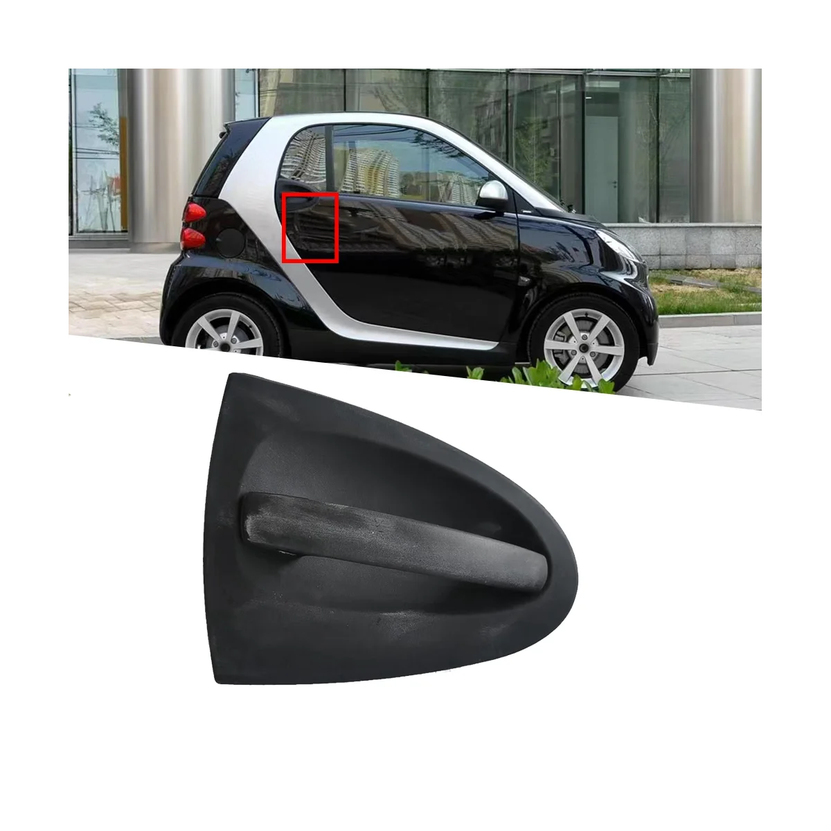 Tampas de bloqueio de maçaneta direita, extrator de porta exterior, A4517200600 para Mercedes-Benz Smart Fortwo 451 2009-2015