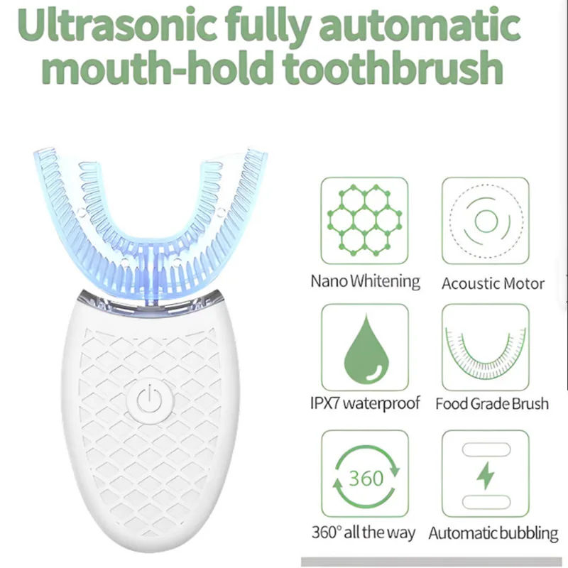 

Уход за зубами U-образная зубная щетка с 3 режимами чистки, ультразвуковая дорожная зубная щетка, водонепроницаемая электрическая зубная щетка