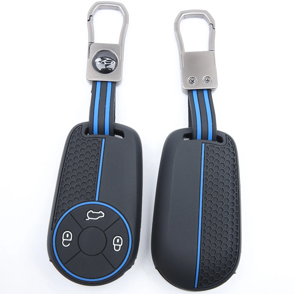 For Ora Funky Cat Genuine Car Key Cover Black Cat Victoria THENEXTORACAR White Cat Soft Silicone Smart Key Protector Swivel Clip