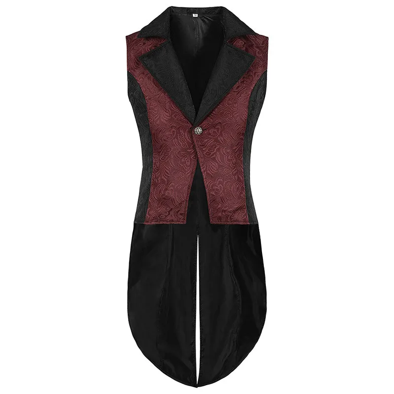 

Men's Retro Tailcoat Vest Medieval Svel Stage Performance Suit loween Costume Outerwear Slim Fit round Ne ort Le...