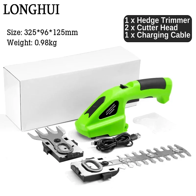 

7.2V Electric Fence Shears 2 In 1 Cordless Hedge Trimmer Machine Rechargeable Garden Trimmer Weeding Machine Shrub Pruning Tools