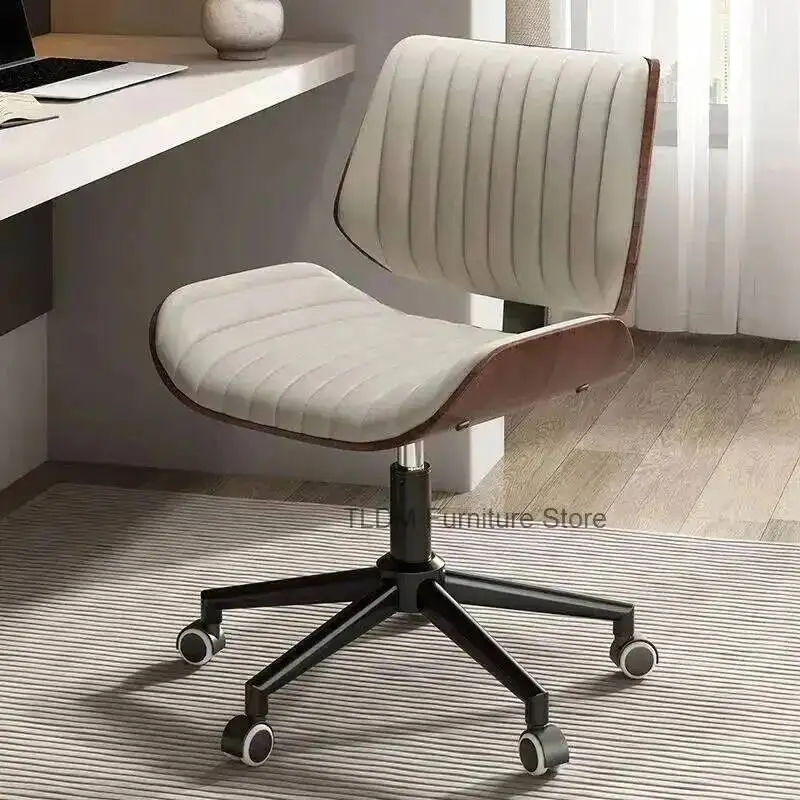 High Chair, Italian Luxury Solid Desk Wood Office Computer Chair, Light Chair, Genuine Leather Material, Quality, Designer Style