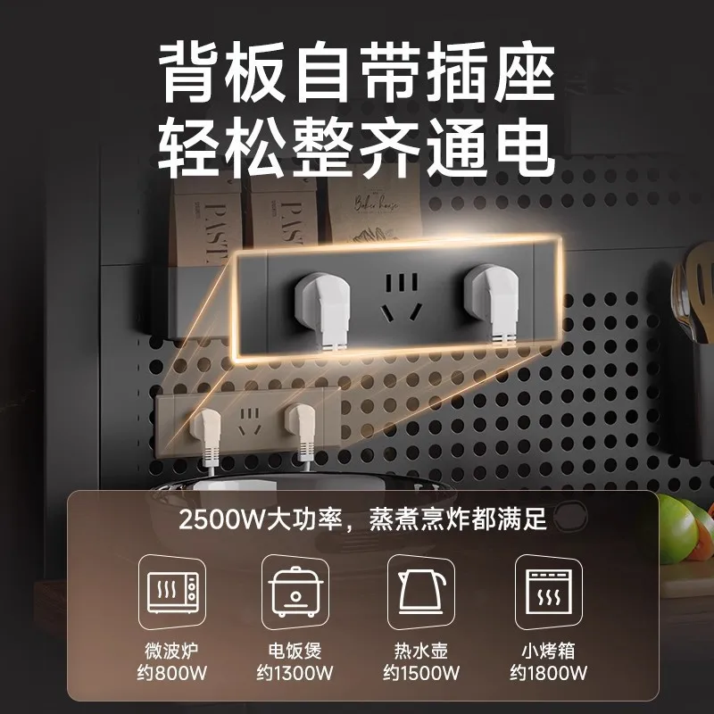 New Kitchen Shelf Multifunctional Hole Board Wall Workbench Microwave Oven Pot Storage Rack Dining Side Cabinet