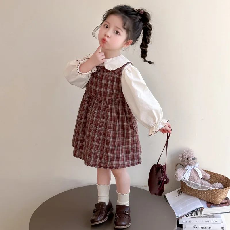 

Children's Clothing2025Spring New Girls' Bowknot Set Dress Baby Elegant Princess Dress