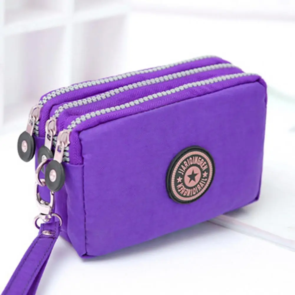 Women Wallet Three Lanyard Zipper Closure Women Coin Purse Multi Slots Card Hold Long Purses Handbags Ladies Portable Wallet