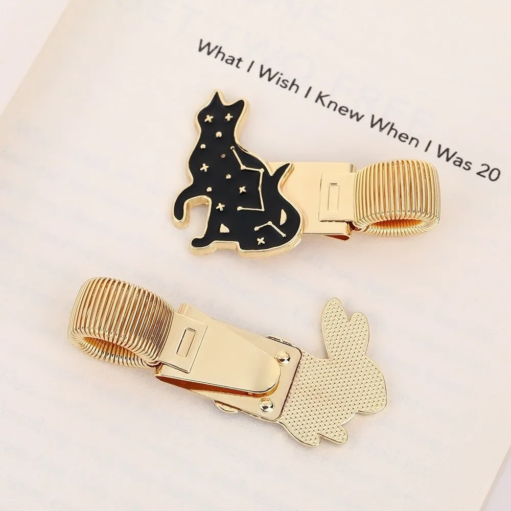 Metal Animals Pen Holder Anti-lost Bookmark Pen Loop Holder Secure Grip with Enamel Coating Spring Pen Clips Stationery Supplies