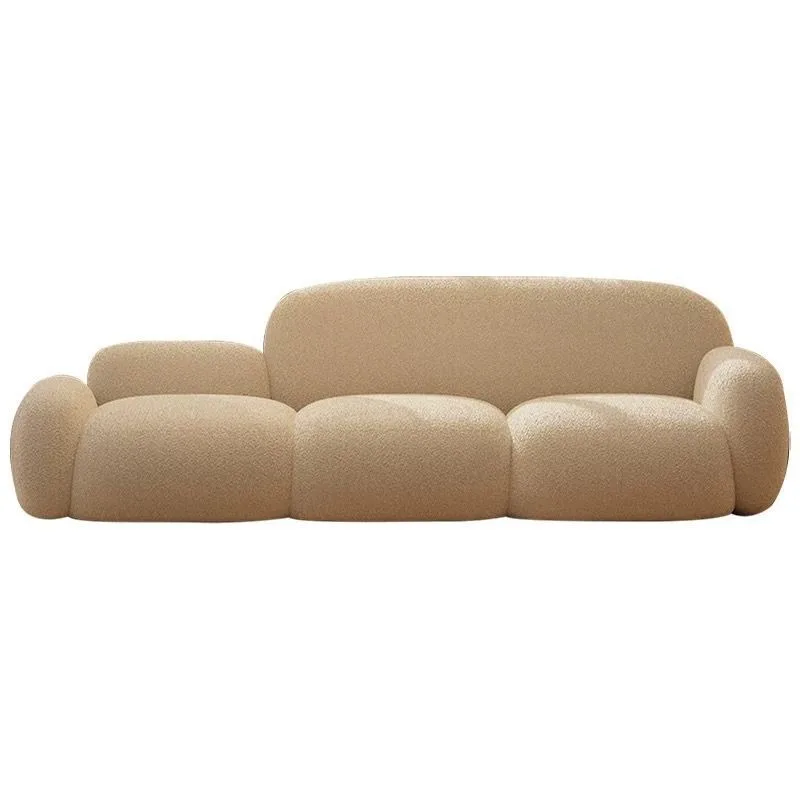 Modern simple cream style rental house fabric sofa, straight row light luxury cloud sofa