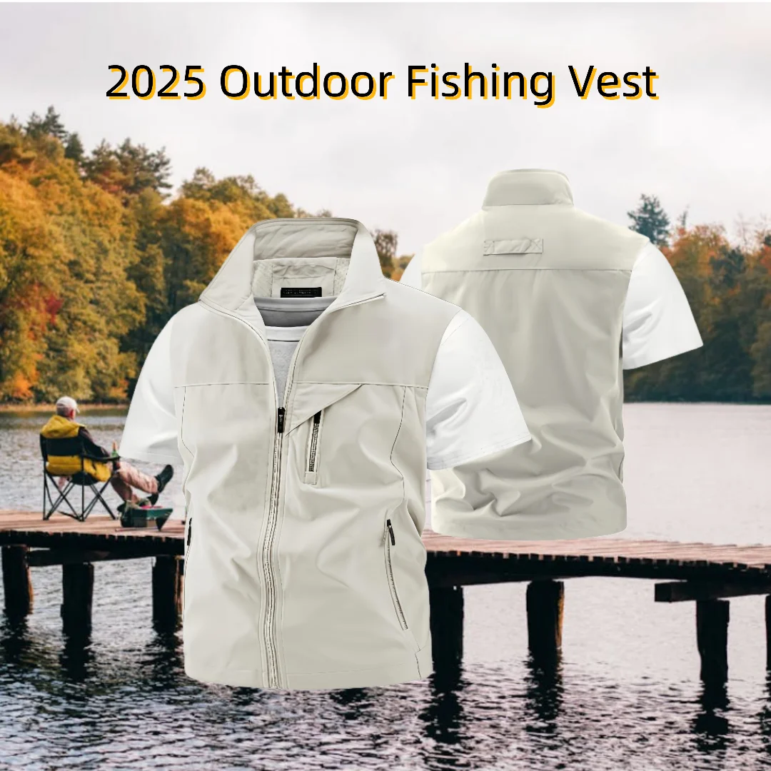 

2025 Hot sale Fashion Men's Vest Windproof Solid Sleeveless Jacket Motorcycle Ourdoor Waterproof Biker Vest for Men Clothing