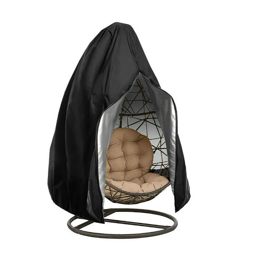 Hanging Egg Chair Cover Outdoor Patio Courtyard Swing Chair Waterproof UV Proof Dustproof Rain Cover, Grey