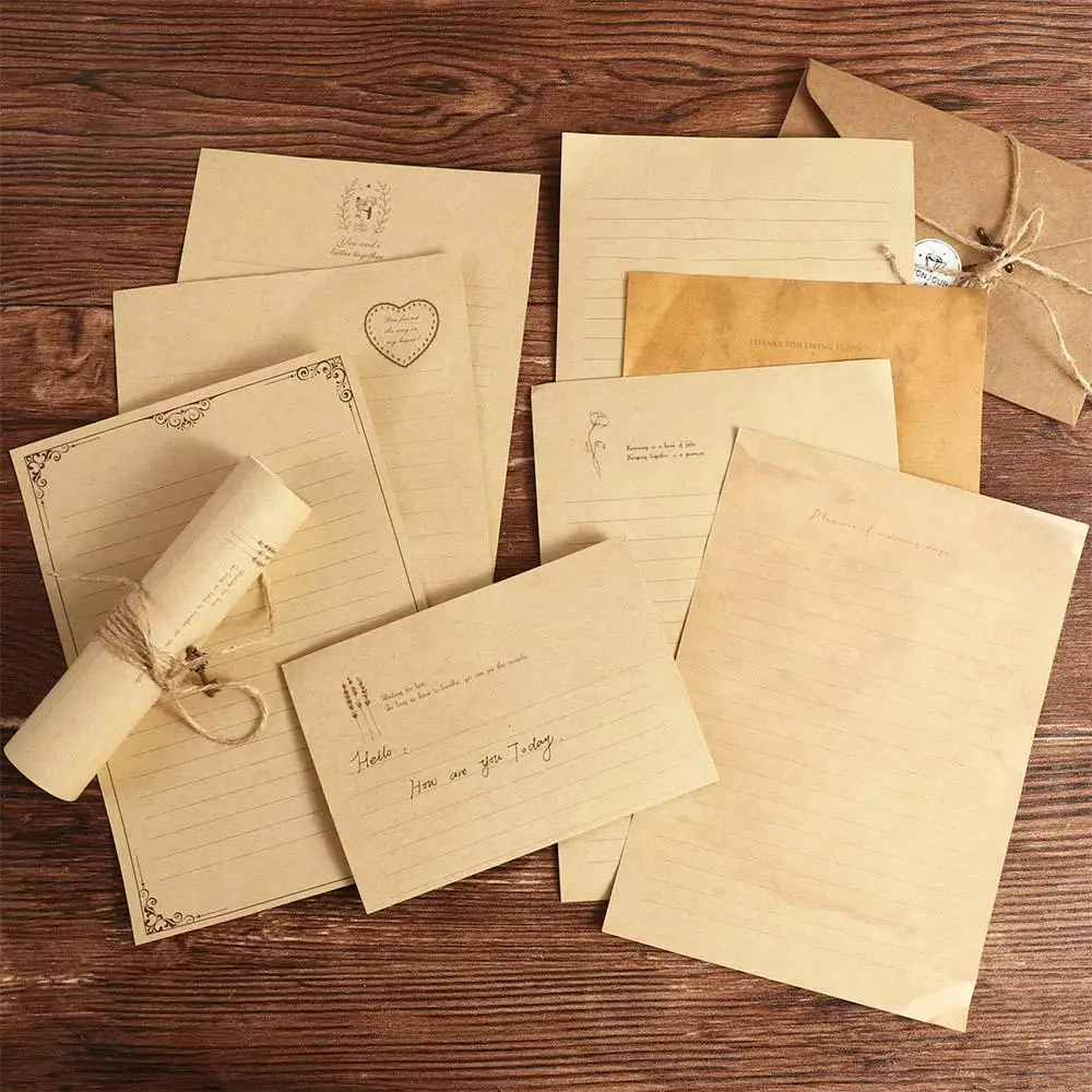 Style Invitation Envelope Letter Supplies Mailers Set Kraft Paper Envelope Writing Paper Letter Pad Envelopes Letter Paper