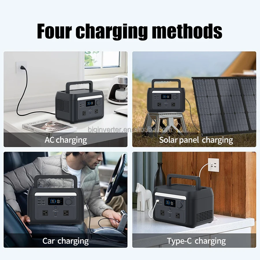 In Stock Home and Outdoor 1000W Lifepo4 Lithium Battery Portable Power Station 1000 Watt Solar Generator With 200W Solar Panels view 6