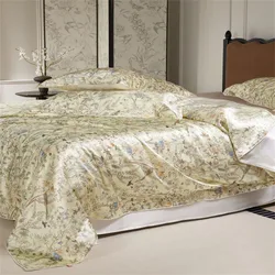 25mm 100%Mulberry Silk Duvet Cover set Nature Silk Bedding set with Zipper Comfy Soft, 1 Duvet Cover 1 Bed Sheet 2 Pillowcases