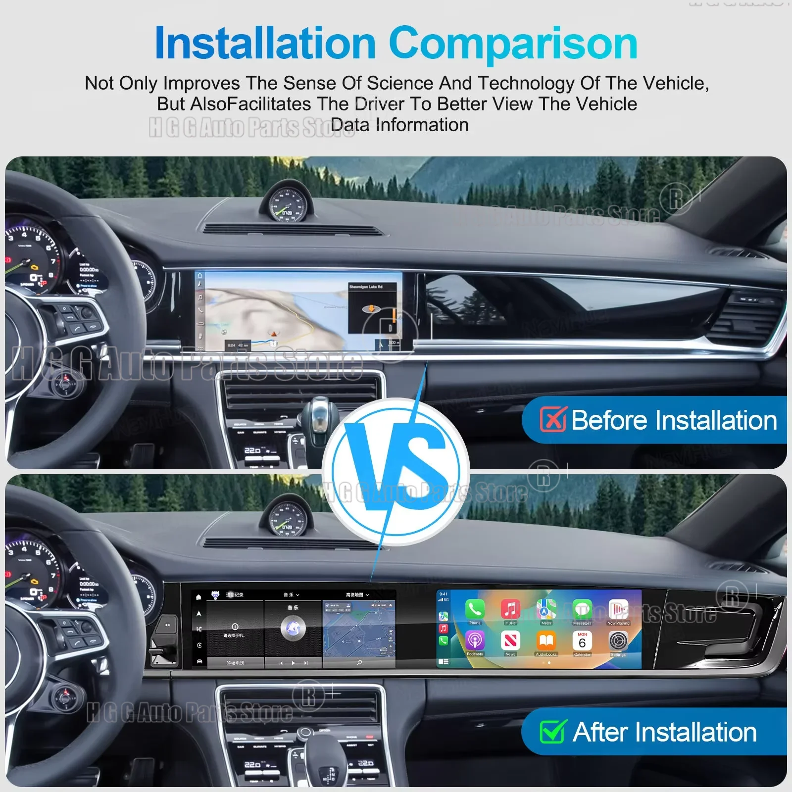 M Dual Screen RHD LHD Android14 CarPlay Auto Car Radio For Porsche Panamera 971 2017-2023 Multimedia Stereo Player GPS Head Unit