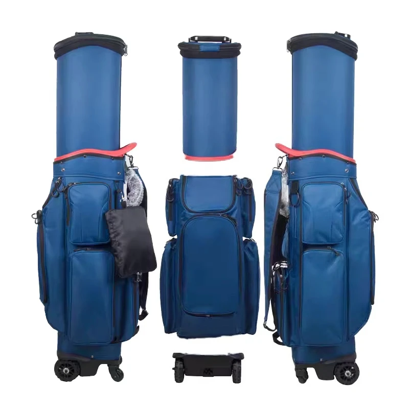 Portable durable nylon expandable golf travel bag with versatile design and wheels