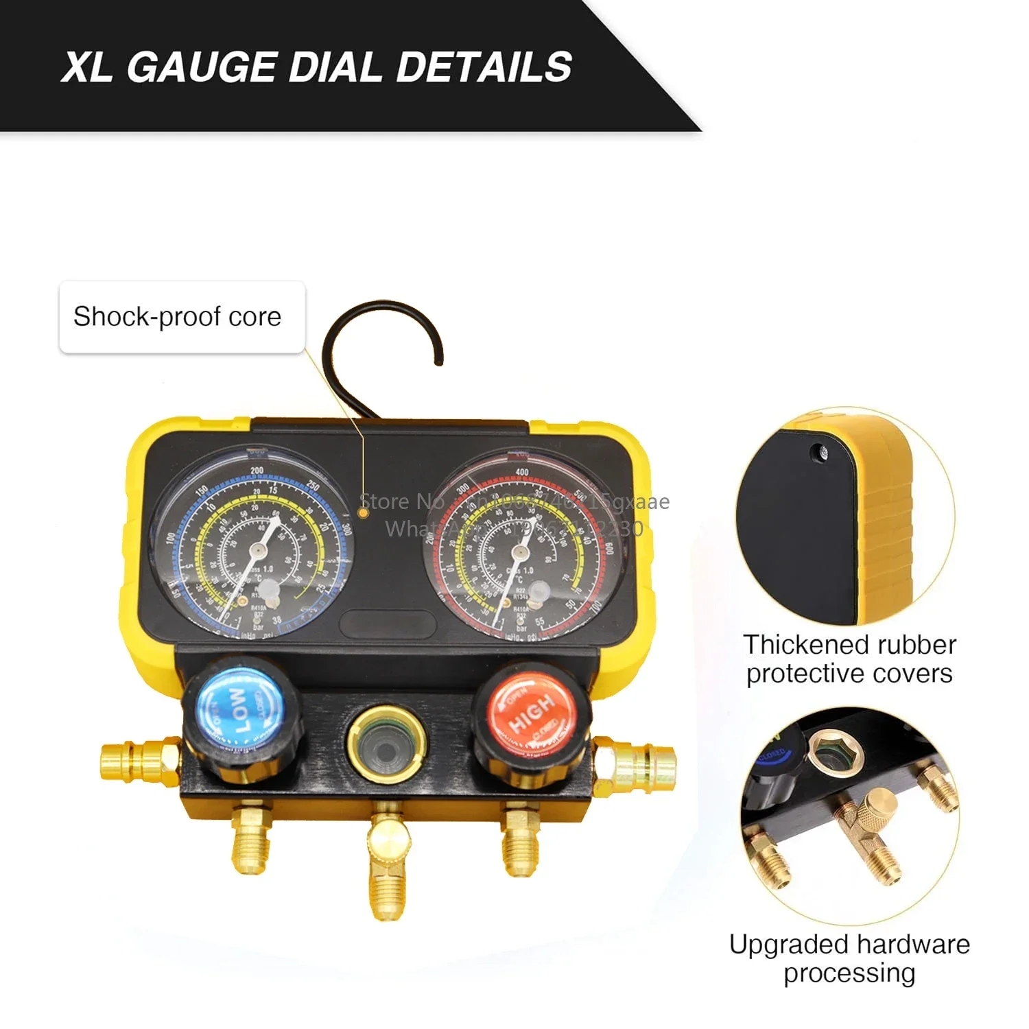 

AC Manifold Meter Kit for R134a R32 R22 R410a Refrigerant for Automotive AC Systems Precision Refrigerant Gauge Set with Hose
