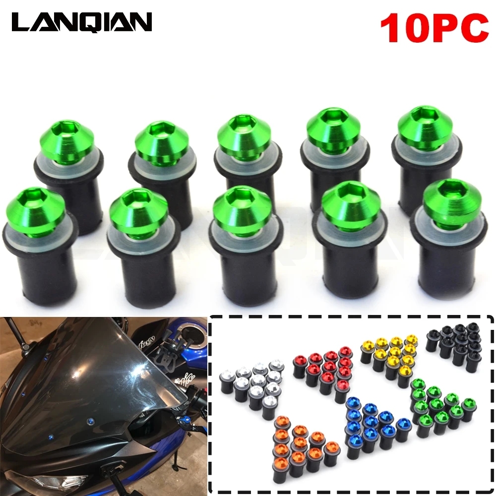 10PC Windscreen Bolt Screw Windshield Screw Kit CNC Windscreen Bolt Kit For YAMAHA MT-01 V-MAX YZF R6/R1/R1M FAZER600 MT 03/25