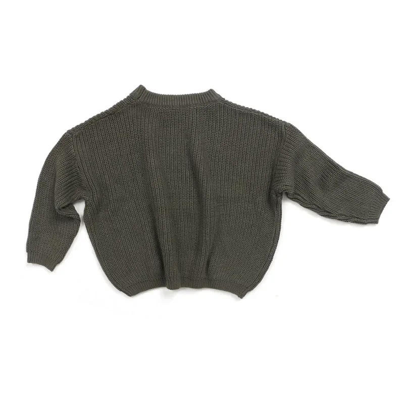 2025 New Autumn Baby Boys Girls Long Sleeve Pure Color Knit Sweater Kids Long Sleeved Solid Color Knitted Pullover Sweaters