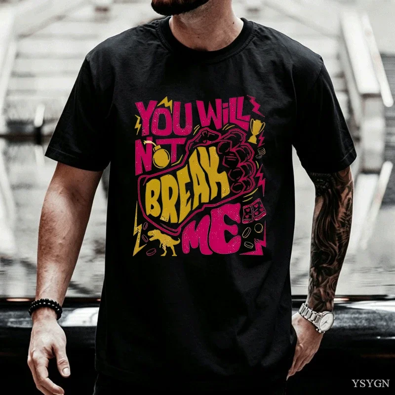 You Will Not Break Me Tshirt Men Women Dungeon Crawler Carl Dnd Book TShirt Casual Round Neck Printed T-shirts Streetwear