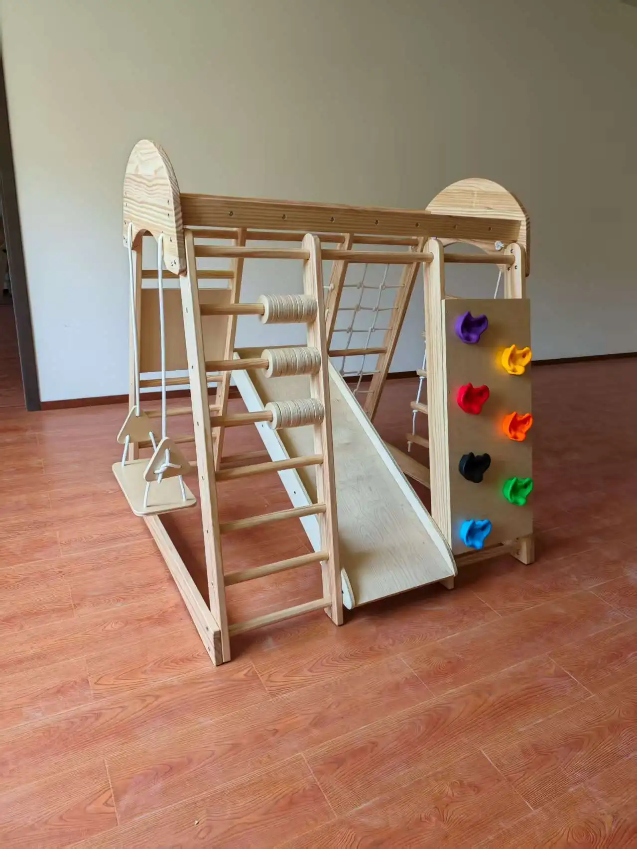 Wooden Kids Climbing Frame Ladders Toys Climb Game Indoor Climbing Arch and Ramp Frame for Outdoor Children Playground