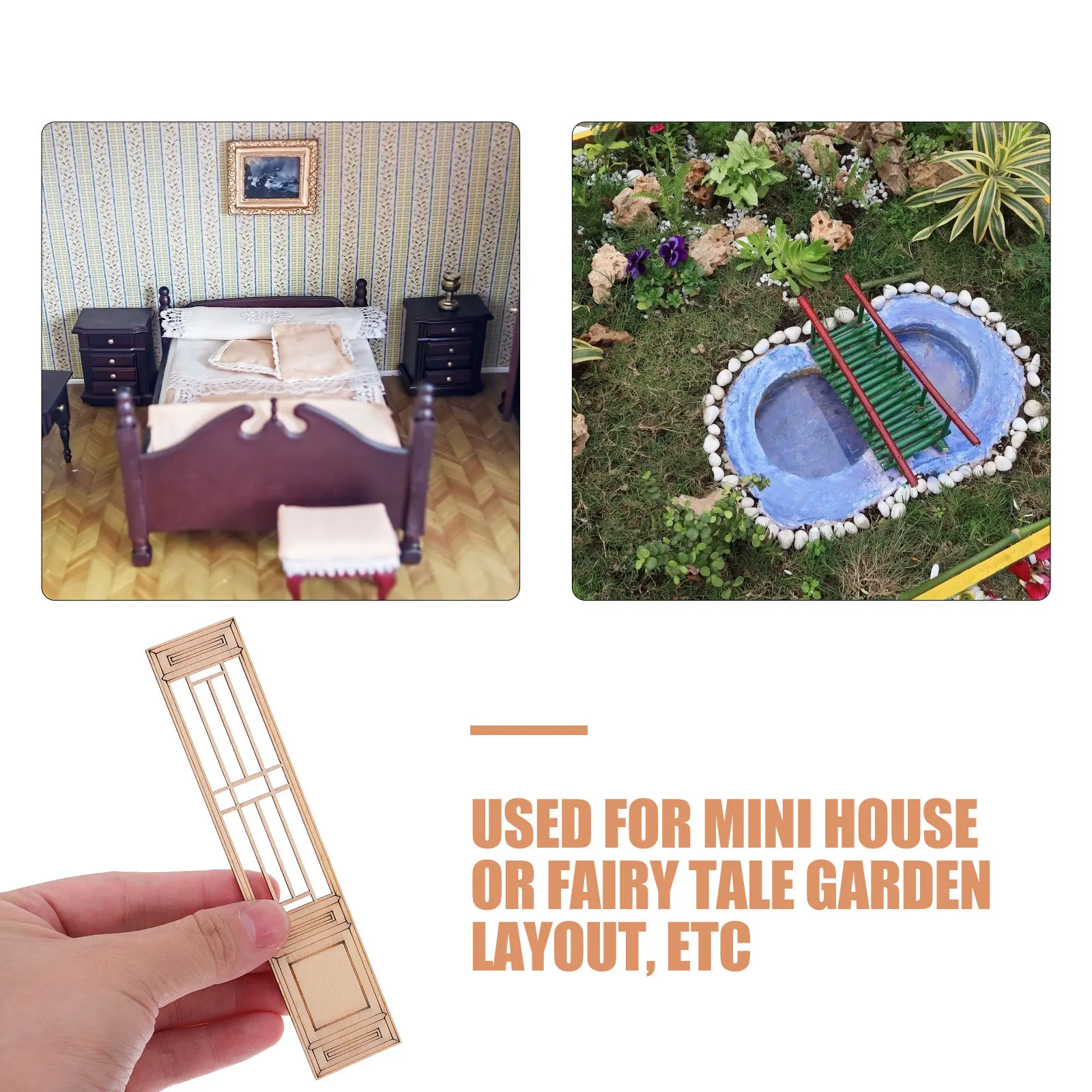 10 stuks miniatuur houten scherm Chinese stijl ingewikkelde gesneden natuurlijke houten afwerking voor sprookjestuin micro landschap DIY decoratief