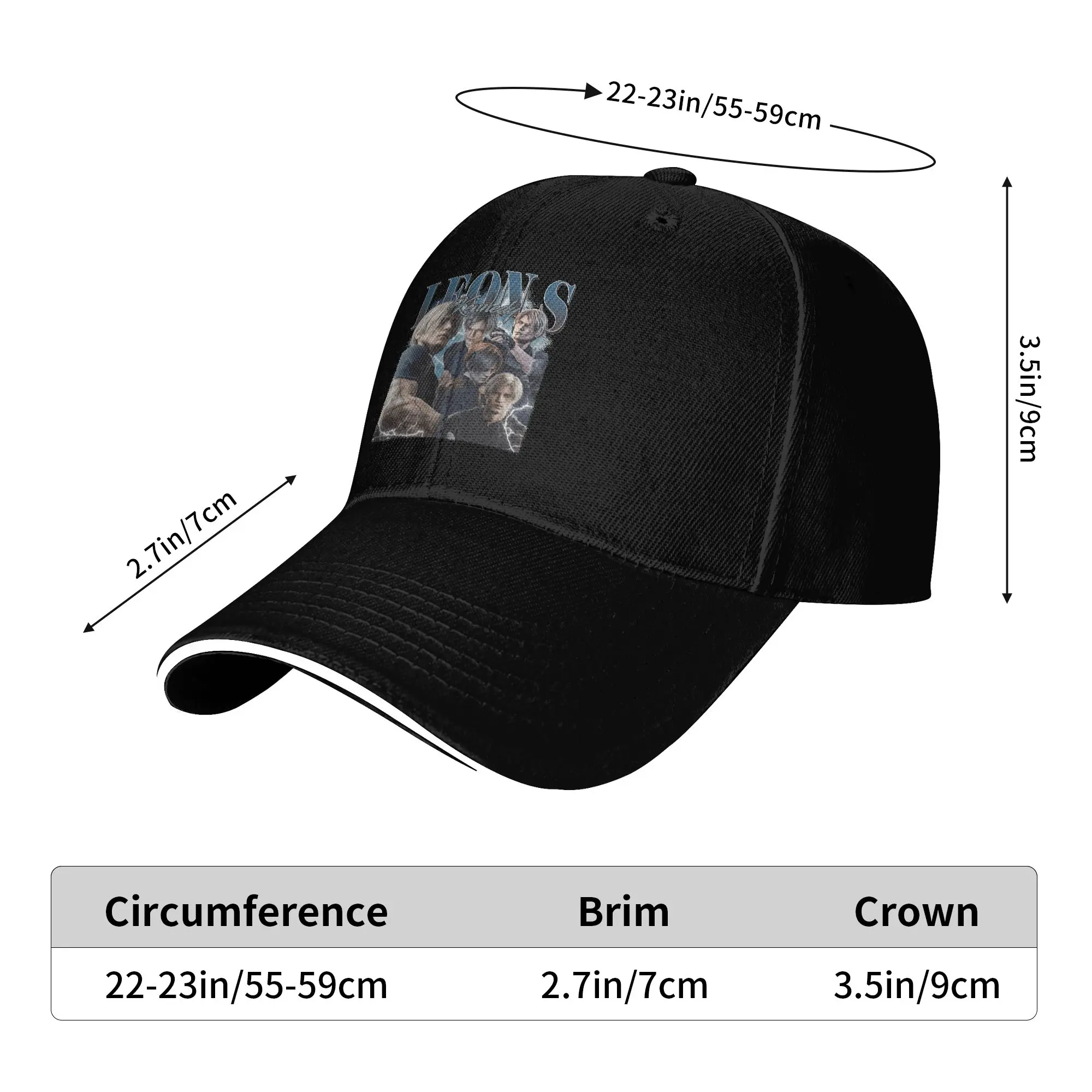 Leon S.Kennedy Resident Evil Baseball Cap  Outdoor Gym Hip Hop Hats Couple Women Fitted Retro Custom DIY Baseball Caps