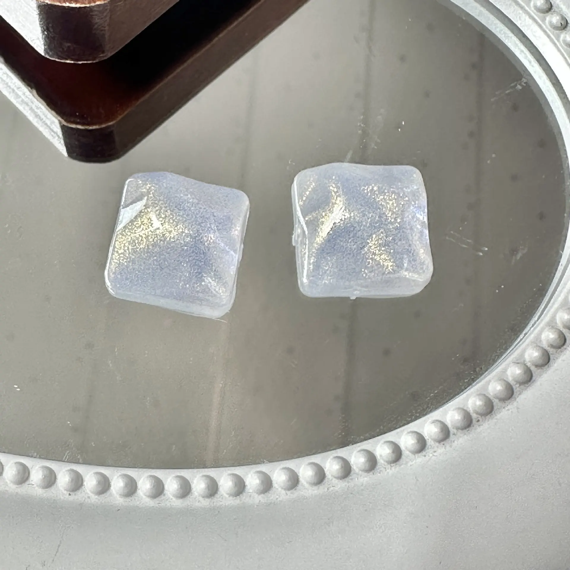 20pcs Bling Square Acrylic Patch Flat Back Resin Cabochons Diy Hair Clips Earrings Shoes Accessory Jewelry Findings Decorations
